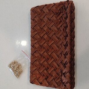 Anthropologie Ladies Woven Brown Clutch